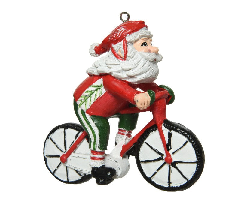 Addobbo Albero Di Natale Babbo Natale In Bicicletta