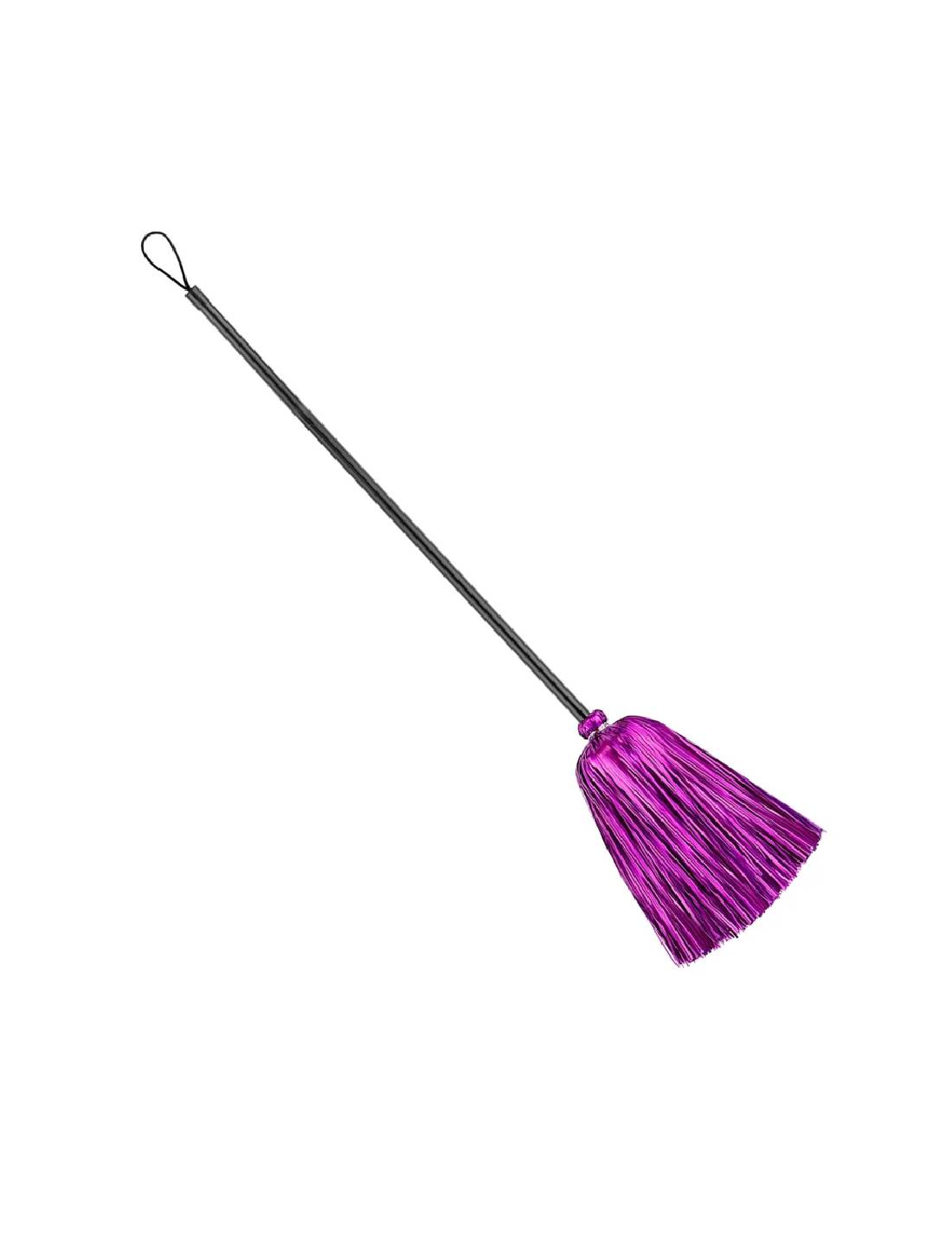 Accessorio Di Halloween Scopa Da Strega In Fili Lamé Viola 92cm