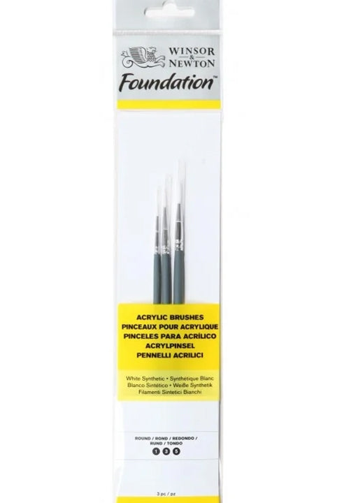 Set 3 Pennelli Per Pittura Acrilica