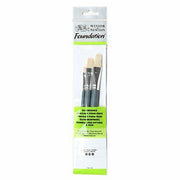 Set 3 Pennelli Piatti Per Colori Ad Olio Misure 4-10-14 Winsor&Newton