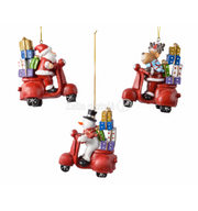 Addobbo Albero Natale Personaggi Natalizi Su Vespa Assortiti 9.5CM