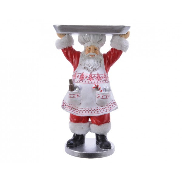 Alzatina Natale Babbo Natale Cuoco Serve un Piatta