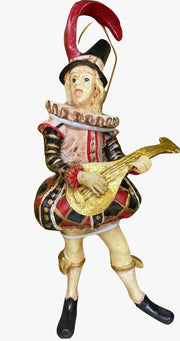 Addobbo Albero Di Natale Giullare Di Corte Con Mandolino 19cm