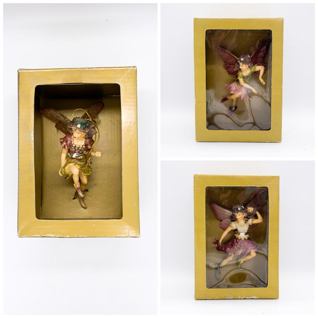 Addobbo Albero Natale Fata Con Corona Di Fiori 15cm