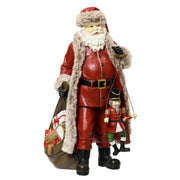Addobbo Di Natale Babbo Natale Con Sacco E Schiaccianoci 21x38cm
