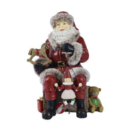 Addobbo Di Natale Babbo Natale Con Giocattoli Seduto 22x30cm