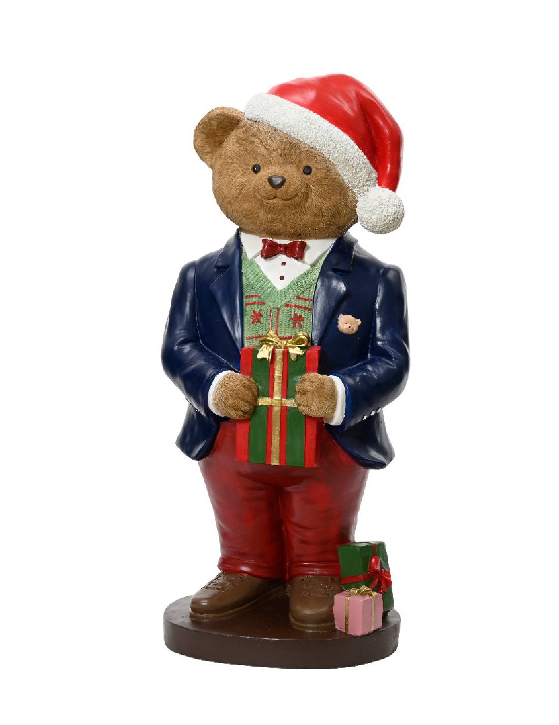 Decorazione Di Natale Orso Teddy Elegante Con Regali 67cm