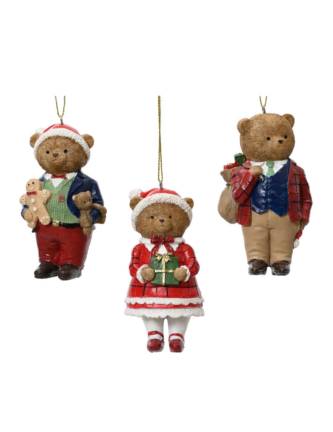 Addobbo Di Natale Orso Teddy Festivo 11cm