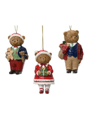 Addobbo Di Natale Orso Teddy Festivo 11cm