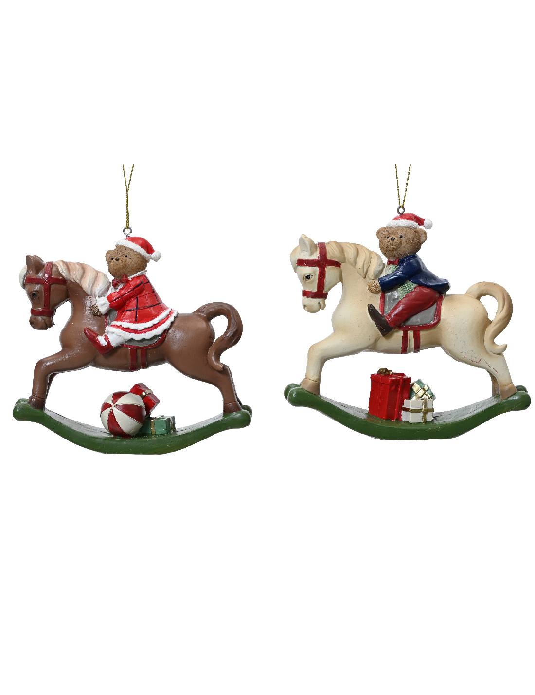 Addobbo Albero Di Natale Orso Cavallo Dondolo 12cm Prodotto Assortito