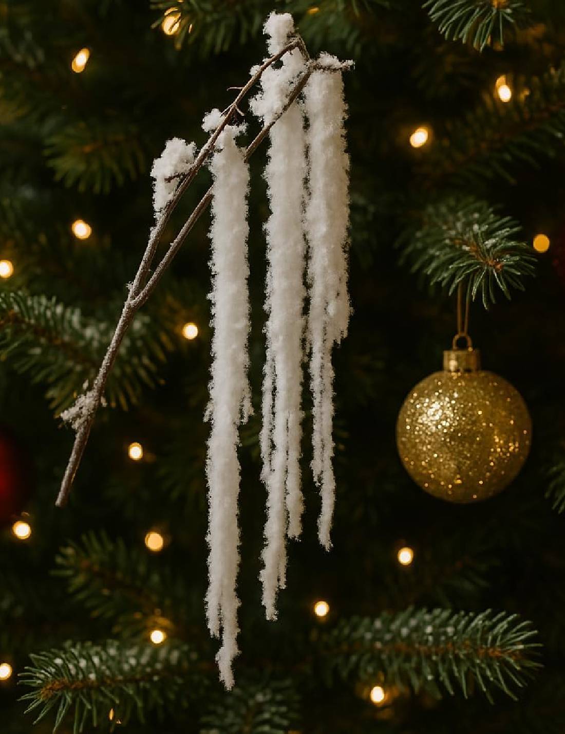 Ramo Artificiale Decorativo Cadente Bianco 80cm