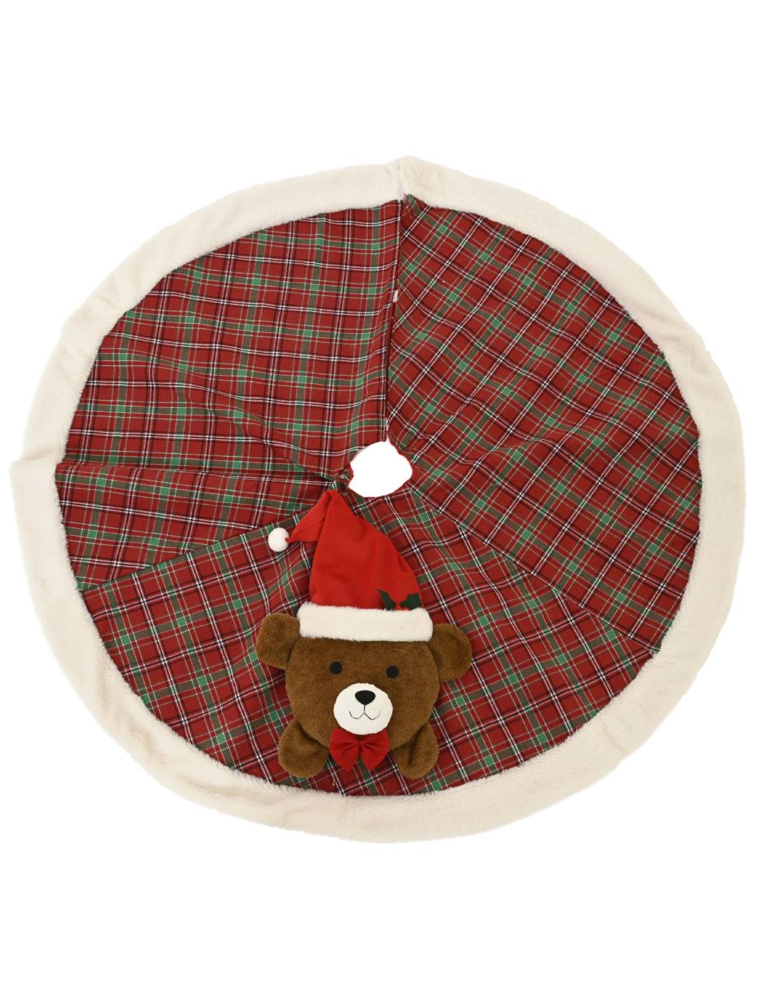 Tappeto Copribase Albero Di Natale Con Orso 105cm