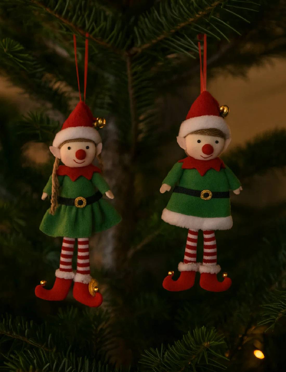 Addobbo Albero Di Natale Elfo Decorativo 18cm