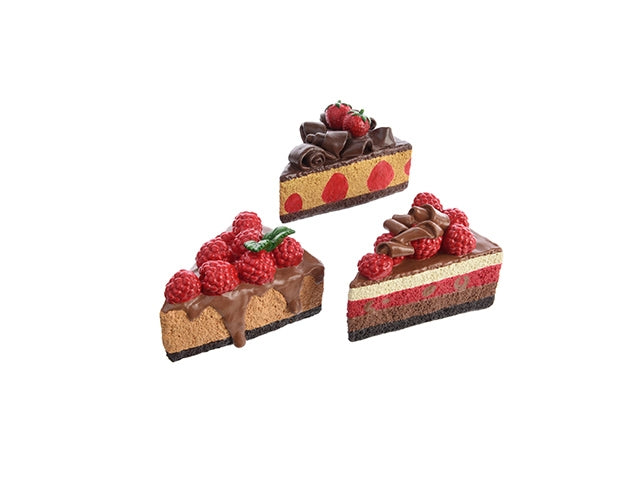 Addobbo Albero Natale Fetta Di Torta Rosa Con Frutti Rossi