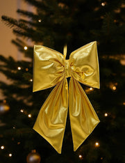 Addobbo Albero Di Natale Fiocco Oro 40cm
