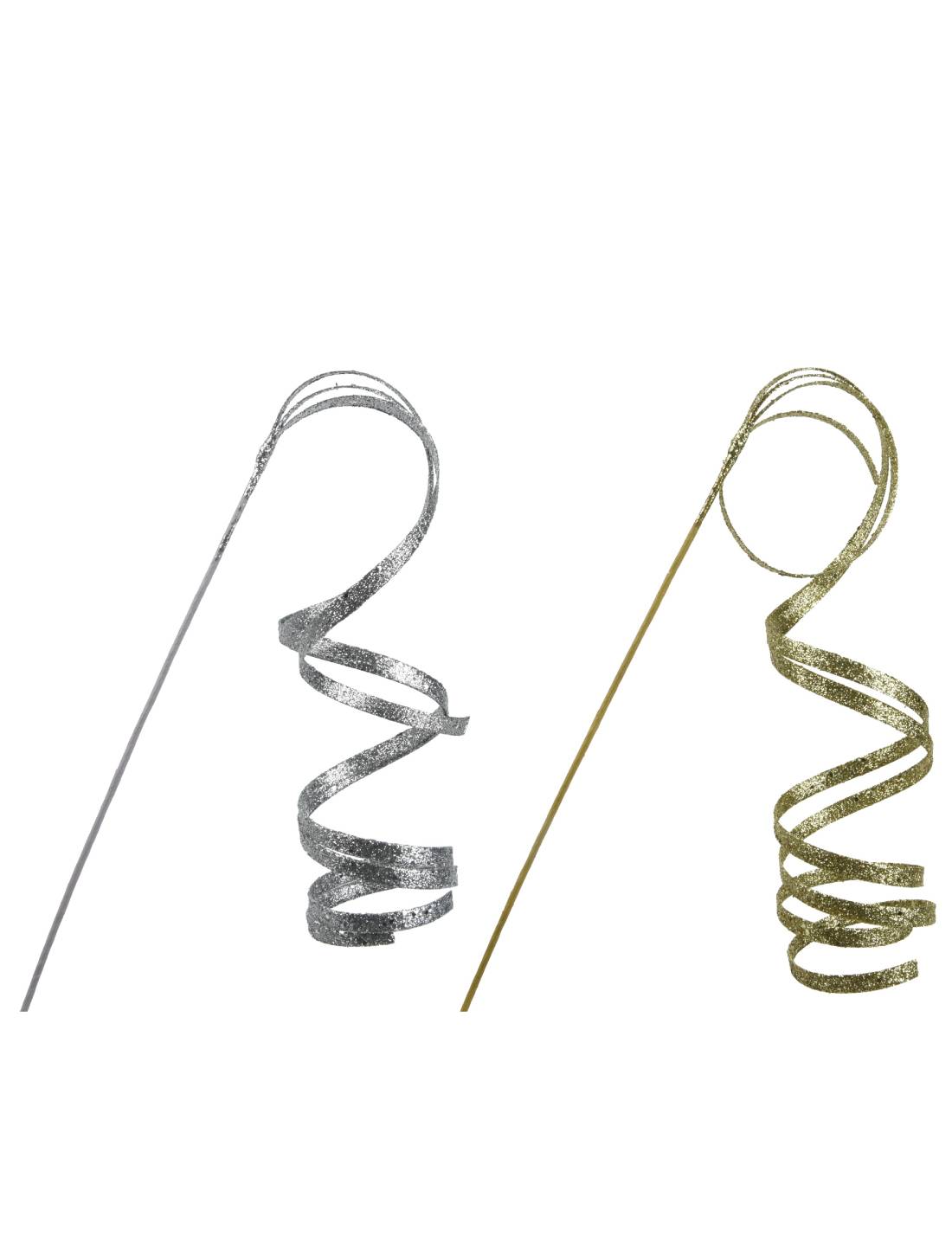 Ramo Decorativo Natalizio Spirale Glitter 106cm