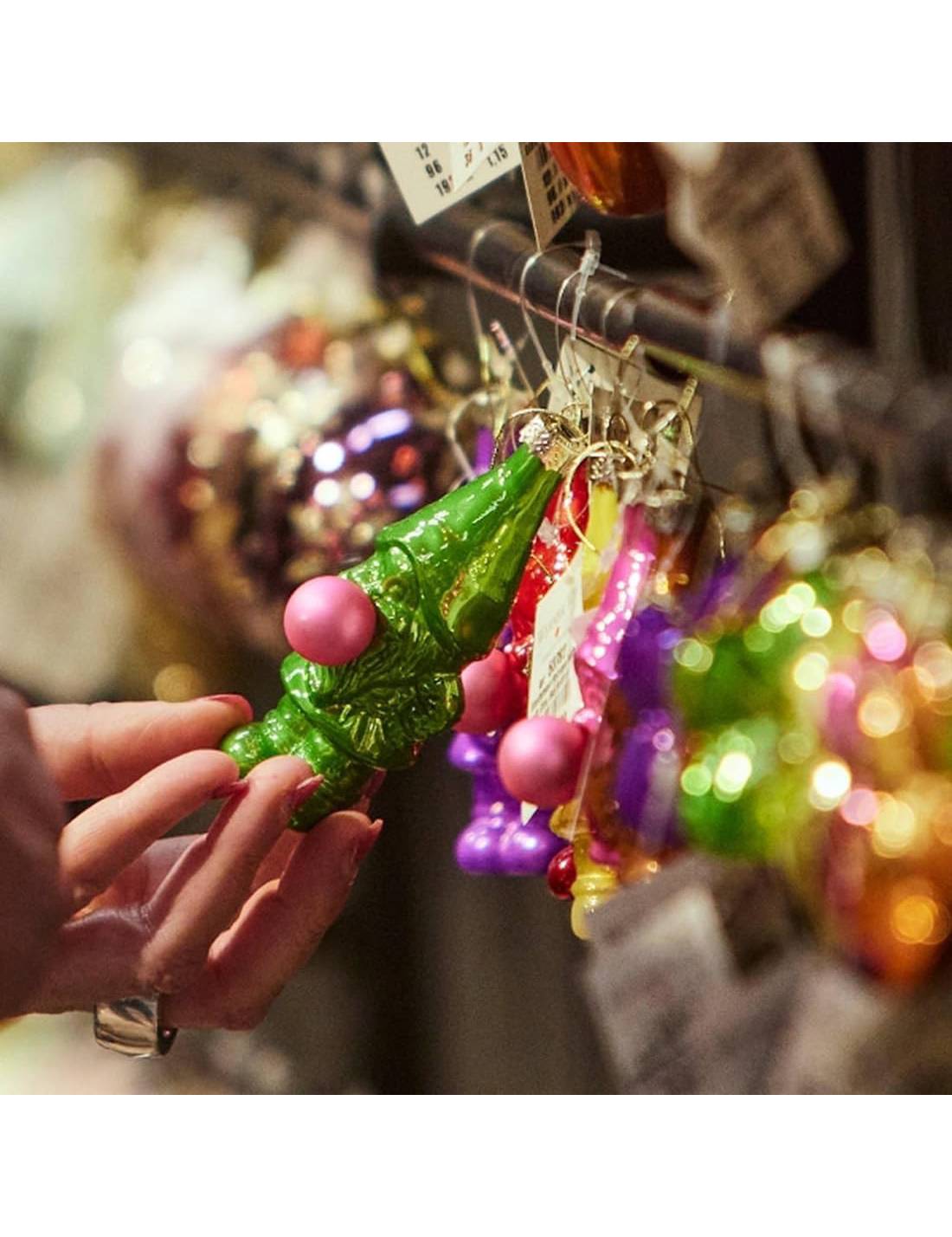 Addobbo Albero Di Natale Ciondolo In Vetro Gnomo Bob Van Bubbles Verde