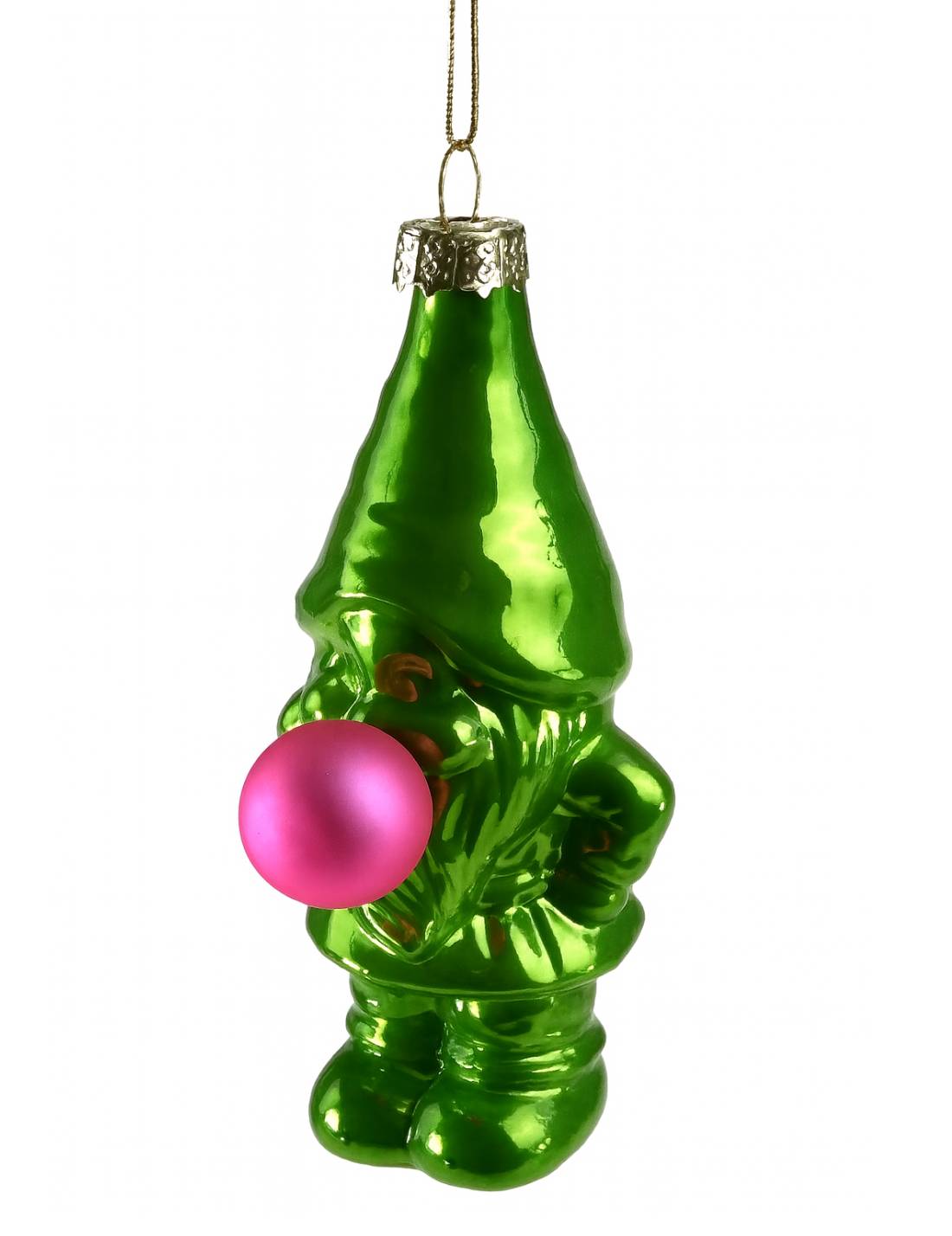 Addobbo Albero Di Natale Ciondolo In Vetro Gnomo Bob Van Bubbles Verde