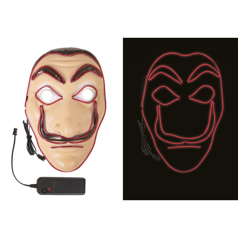 Maschera In Plastica La Casa Di Carta Con LED Maschera Halloween