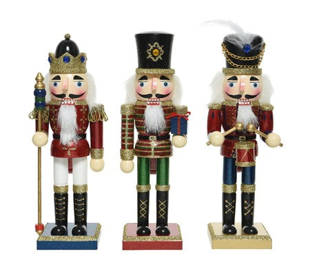 Addobbo Natale Soldatino Schiaccianoci In Legno 25cm Colori Assortiti