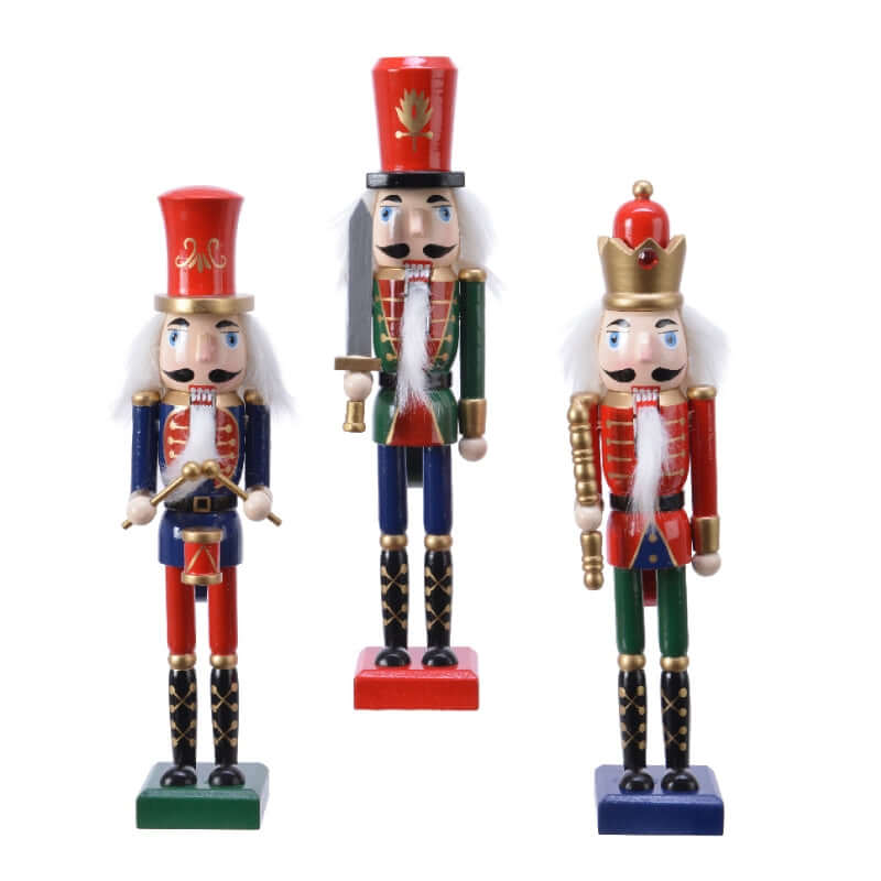 Addobbo Natale Soldatino Schiaccianoci In Legno 25cm Banda Musicale Assortito