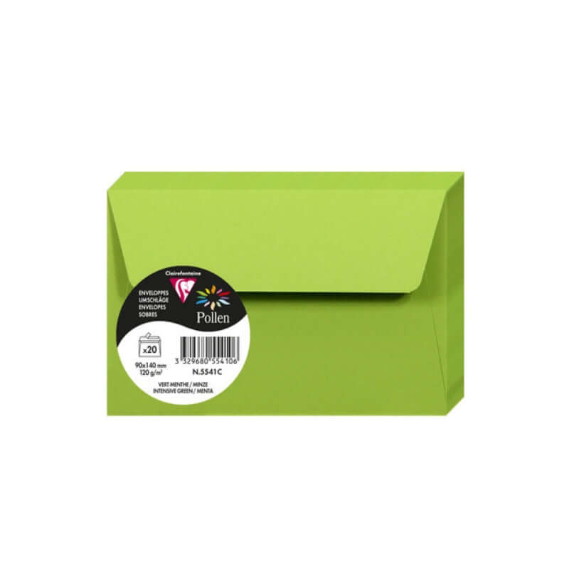 Buste Da Lettere Pollen Verde Menta 20pz 9x14cm