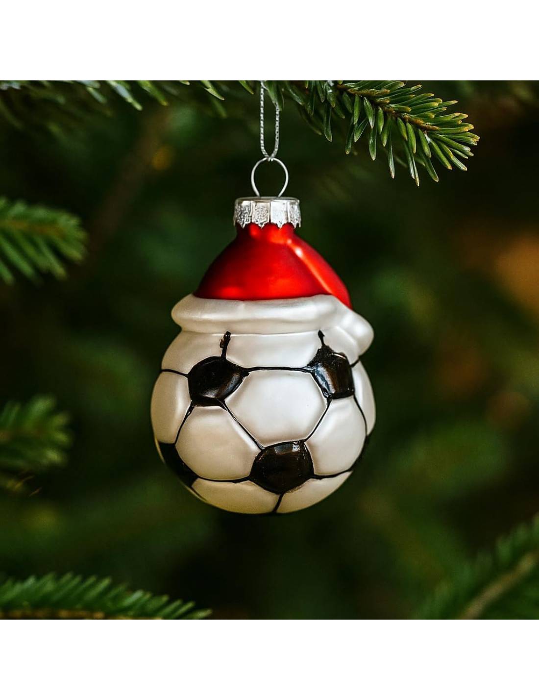 Pallina Albero Di Natale In Vetro Pallone Da Calcio