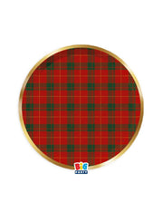Piatti Piani Natalizi Di Carta Tartan Gold 18cm 6pz