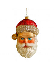 Addobbo Albero Di Natale Ciondolo In Vetro Babbo Natale Rosso