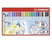 Stabilo Pen 68 Brush Scatola Metallo 25 Pennarelli