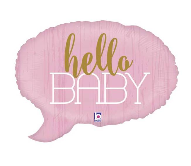 Palloncino "Hello Baby" Bambina Nuvoletta Rosa 24"