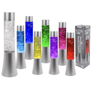 Lampada Lava Lamp Glitter Con LED Cambiacolore 34cm