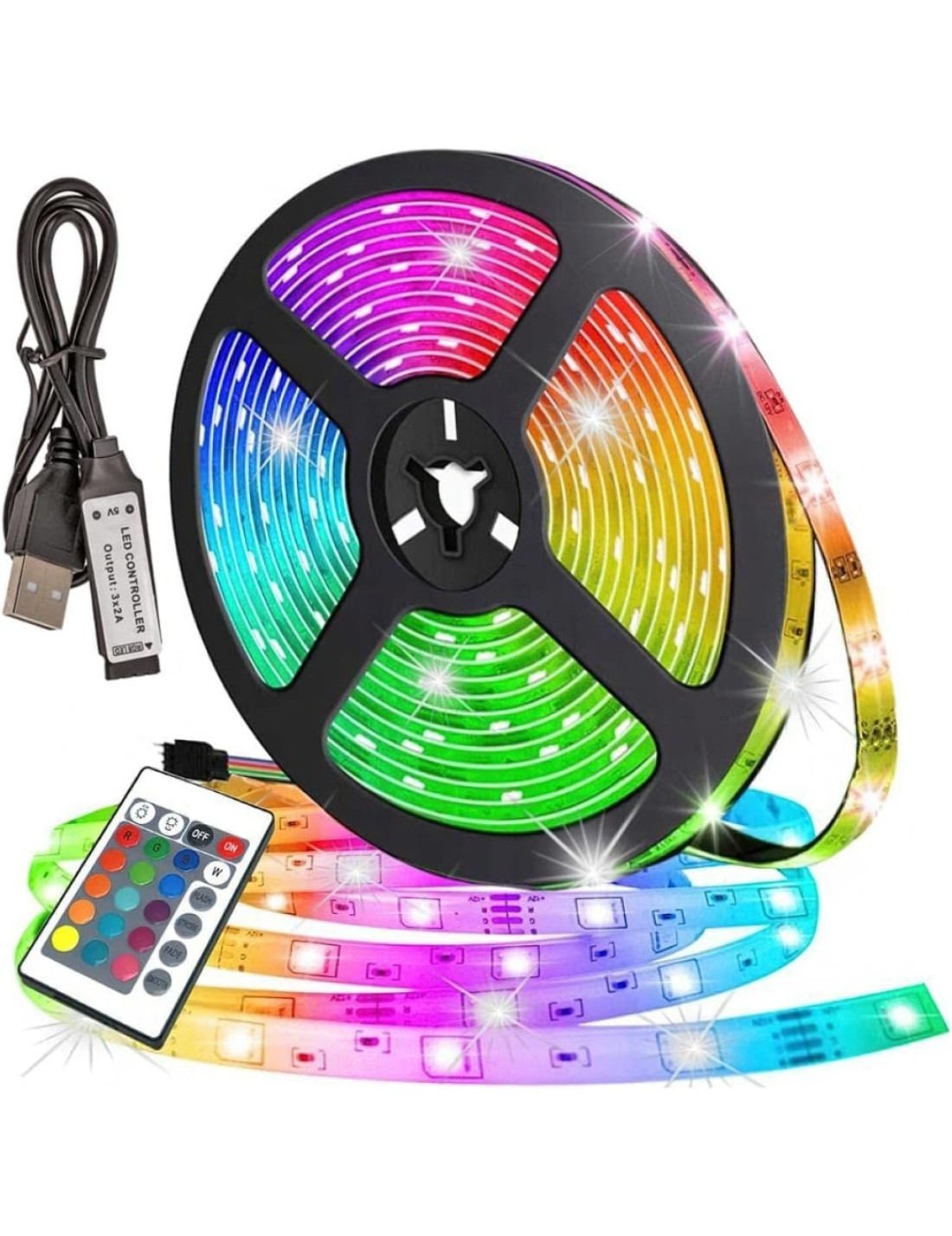 Striscia Led Luminosa 3 Metri Giochi Di Luce Con Telecomando