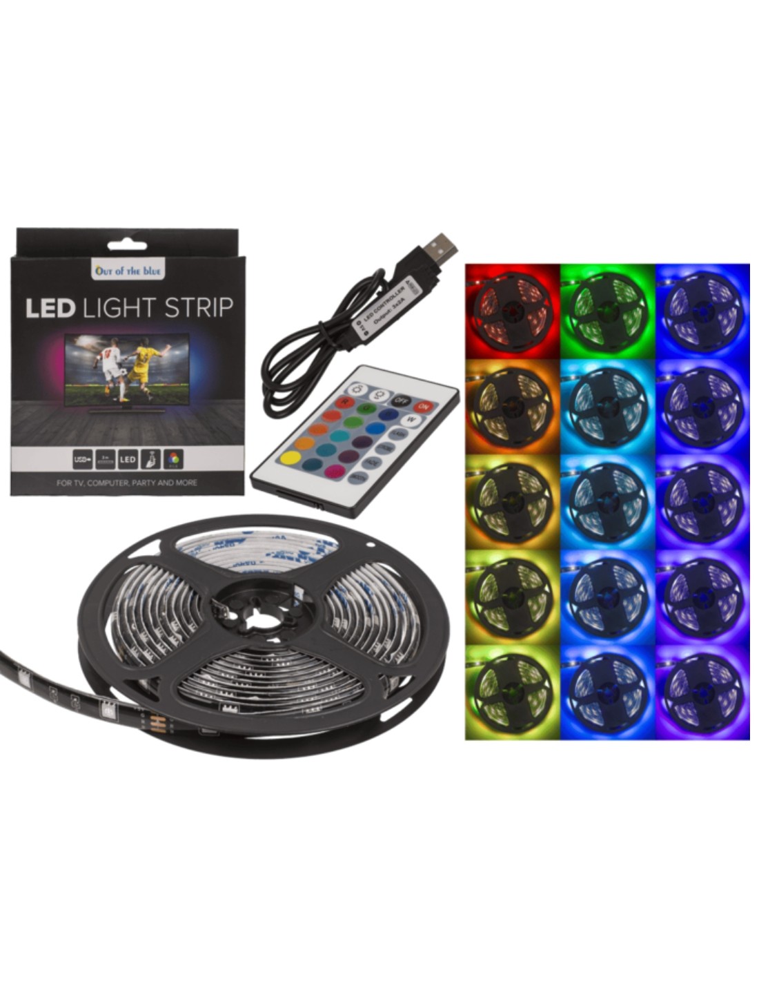 Striscia Led Luminosa 3 Metri Giochi Di Luce Con Telecomando