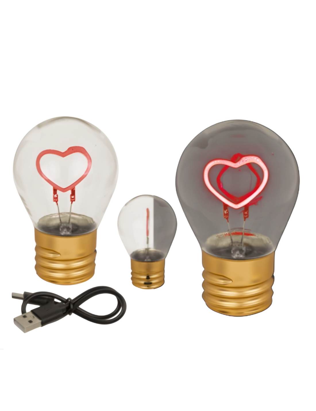 Lampada Da Tavolo Lampadina Cuore 12cm