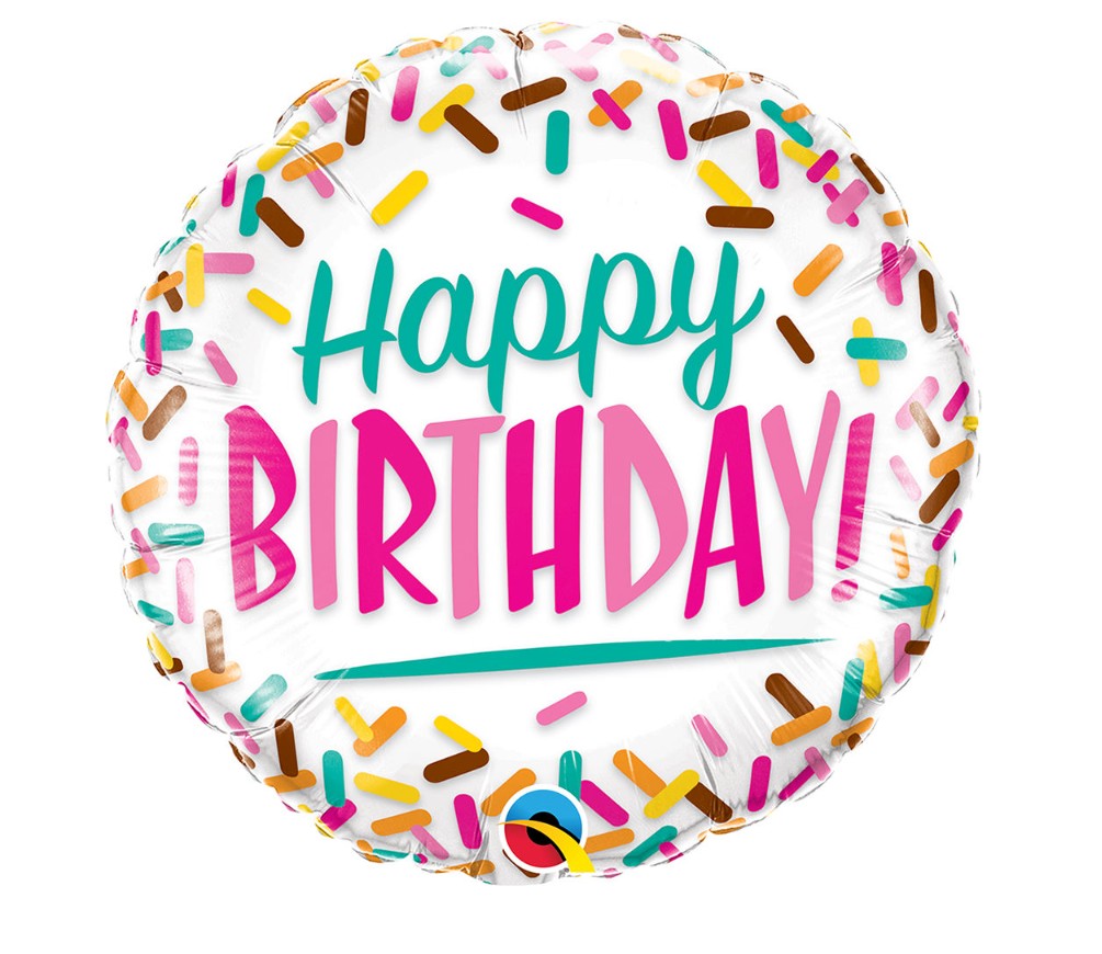 Palloncino Metalfoil Happy Birthday Coriandoli Multicolor 18" 46cm