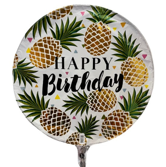 Palloncino Metalfoil Happy Birthday Ananas 18" 46cm