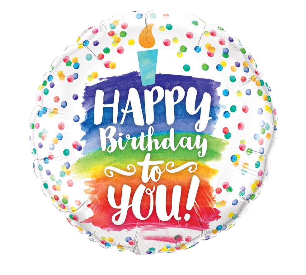 Palloncino Metalfoil Happy Birthday Arcobaleno 18" 46cm