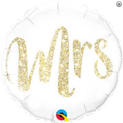 Palloncino Metalfoil "Mrs" Bianco e Oro 18" 46cm