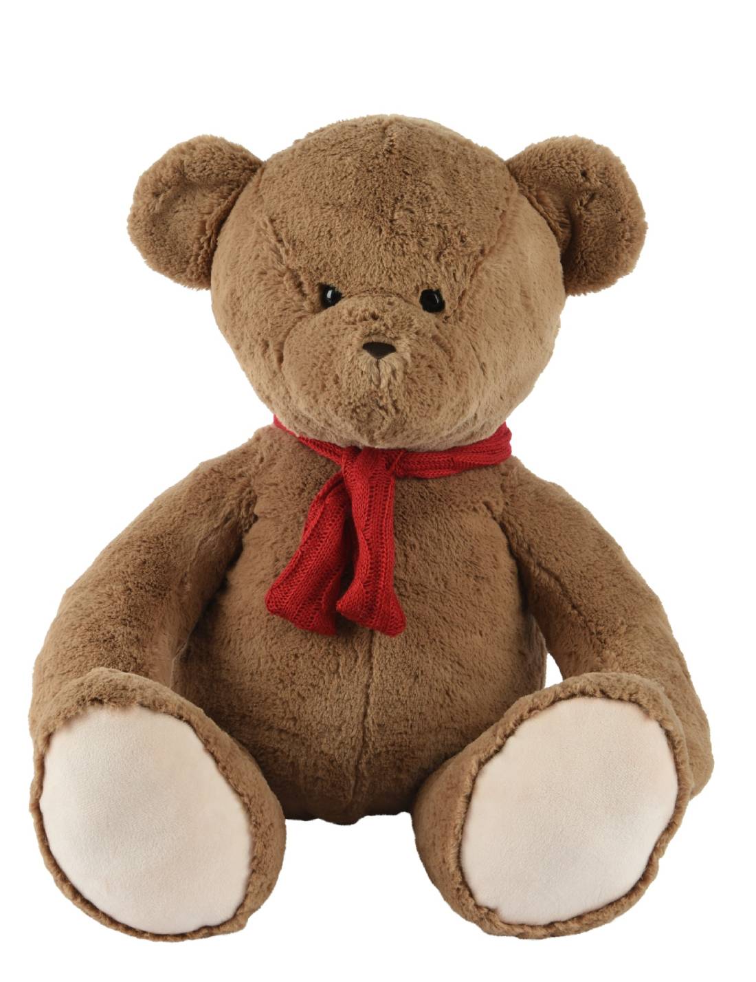 Peluche Orso Teddy Natalizio Con Sciarpa Rossa 25cm