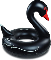 Ciambella Salvagente Gonfiabile Cigno Nero Con Becco Rosso Per Bambini 120x120cm