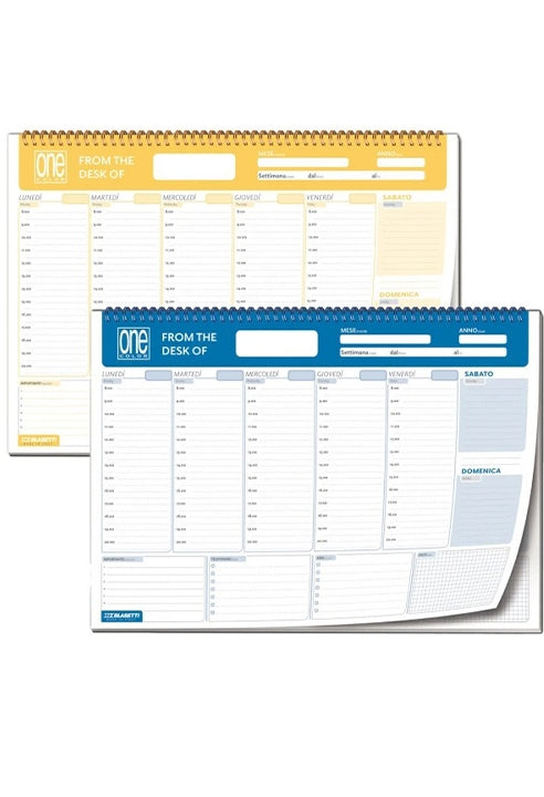 Planner Settimanale Spiralato Da Scrivania 60ff 80g A3