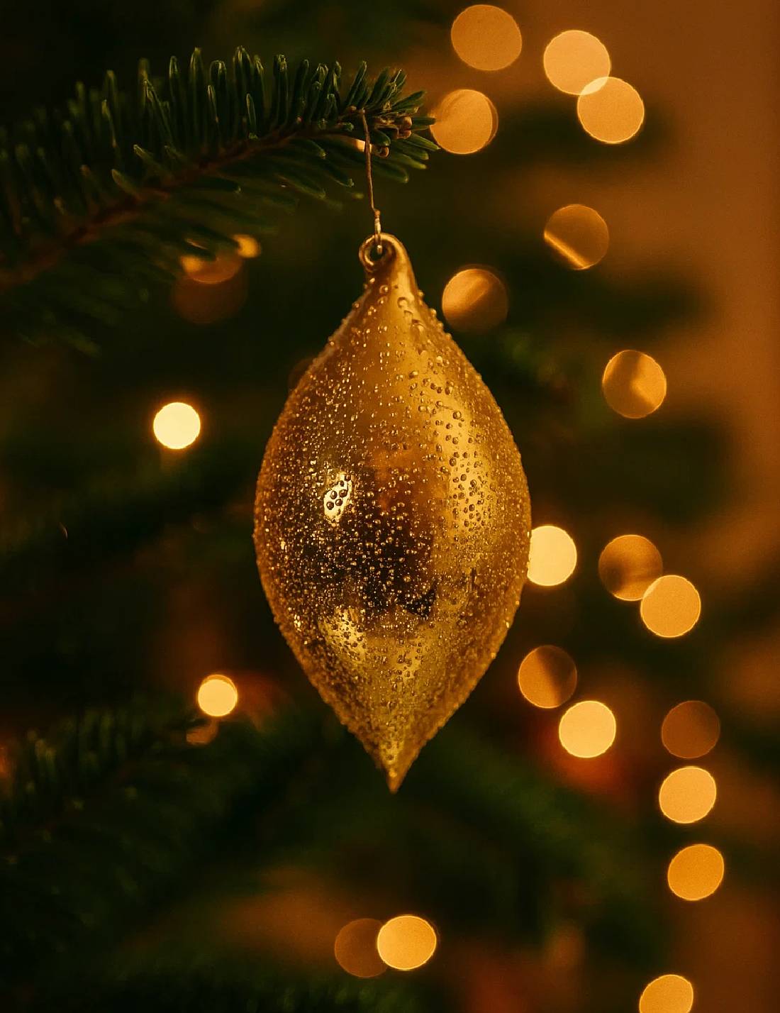 Pallina Albero Di Natale Oro Goccia 13cm