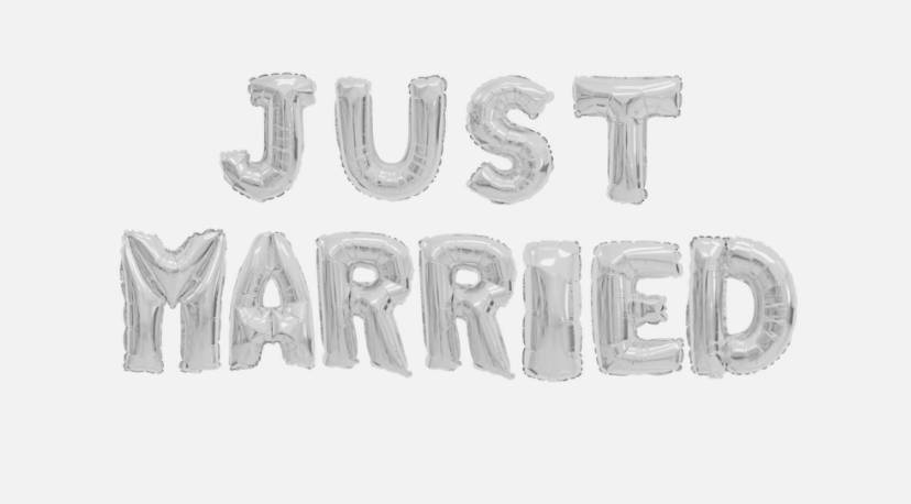 Palloncino Metalfoil Just Married 40cm