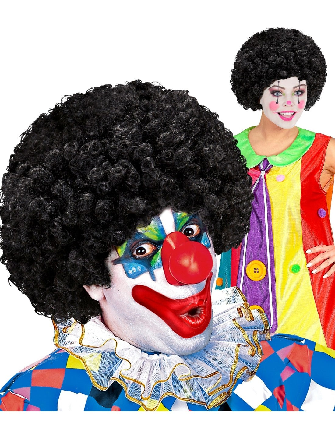 Parrucca Clown Riccia Halloween E Carnevale