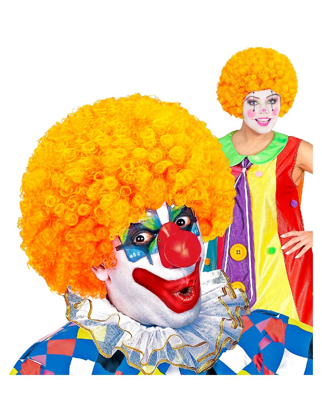 Parrucca Clown Riccia Halloween E Carnevale