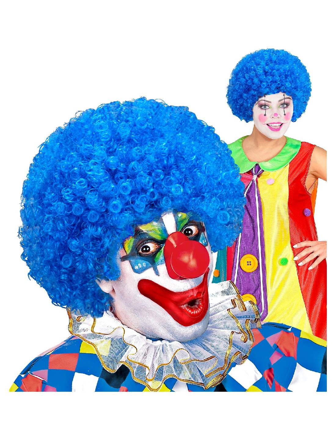 Parrucca Clown Riccia Halloween E Carnevale