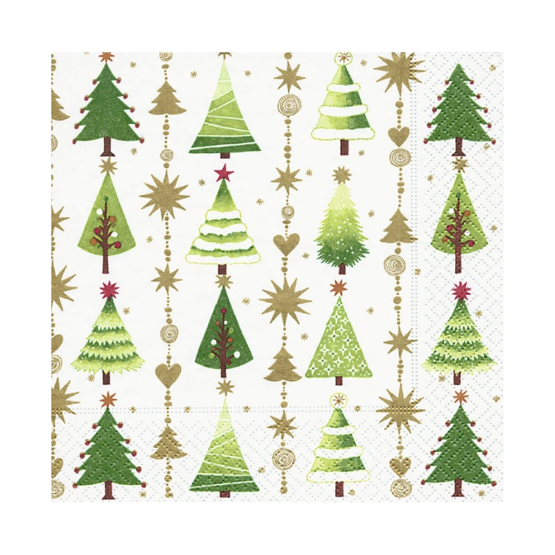 Tovaglioli Di Carta Natalizi Alberi E Decorazioni 33cm 20pz
