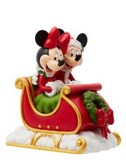 Addobbo Di Natale Disney Topolino Mickey Mouse E Minnie Su Slitta 16cm