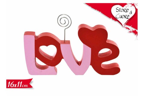 Portafoto Legno Clip "Love"